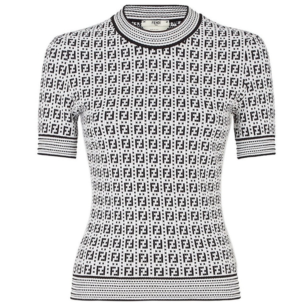 💜Black and White Fendi Knit Tee